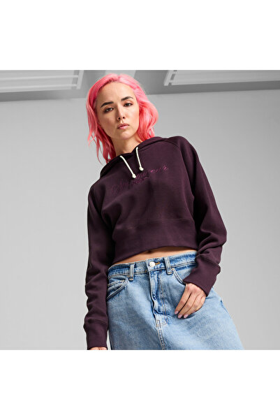 Puma Womens CLASSICS+ Relaxed Hoodie - Purple