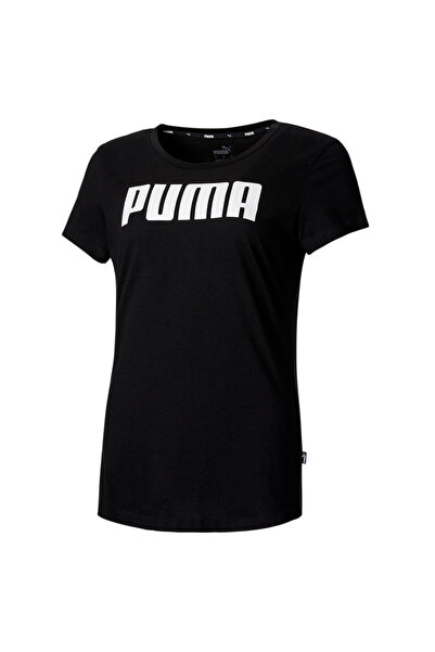 Puma بلوزة نسائية رياضية بأكمام قصيرة للخارج، باللون الأسود