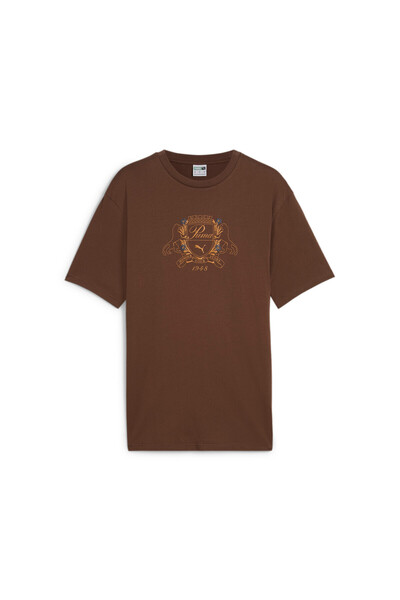 Puma تيشيرت كلاسيكي عائلي للرجال - بني