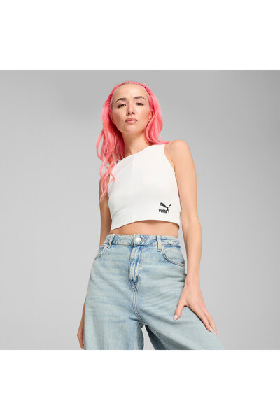 Puma Women Sportswear Fit Embroidered Logo Training Tank Top, White