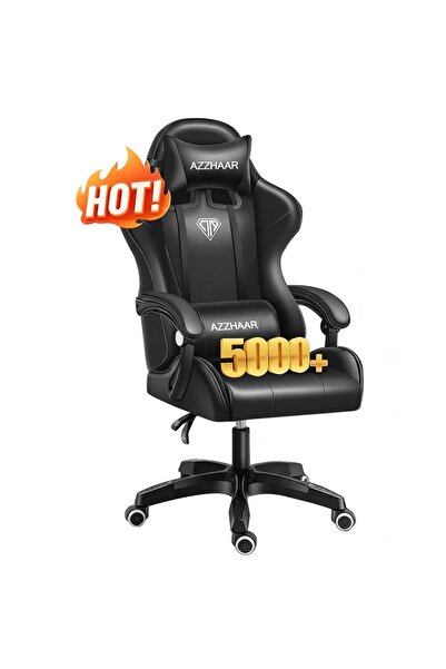 AZZHAAR Gaming Chair Adjustable Computer Chair PC Office PU Leather High Back Lumbar Headre