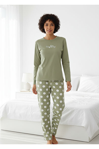 Dowry Store Dowry Women's Cotton Long Sleeve Pajama Set 09-271