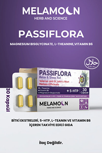 Melamoon Magnezyum Ve 5-htp Ile Güçlendirilmiş Passiflora (pasiflora) 30 Kapsül