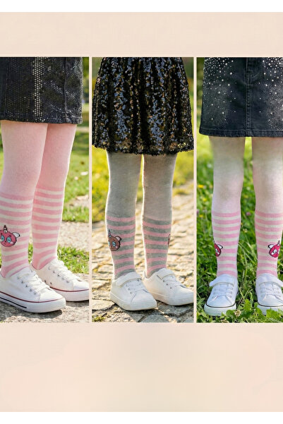 Pink Bunny gift for your baby %80 Pamuklu Kız Çocuk 2'li Paket Sevimli Figürl...