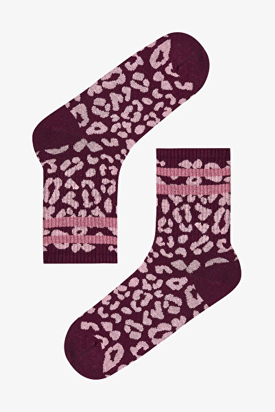 Penti Розови чорапи Bordeaux Rose Leopard, 2 чифта