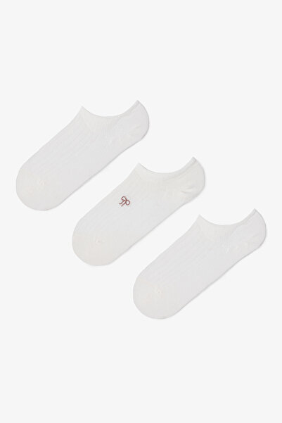 Penti 3 Çift Pamuklu Fiyonk Nakışlı Sneaker Çorap
