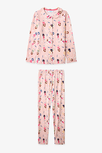 Penti Light Pink Girl's Fairy Shirt Pajama Set