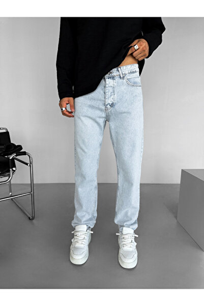 ablukaonline Men's Baggy Fit - Light Blue Basic Jeans