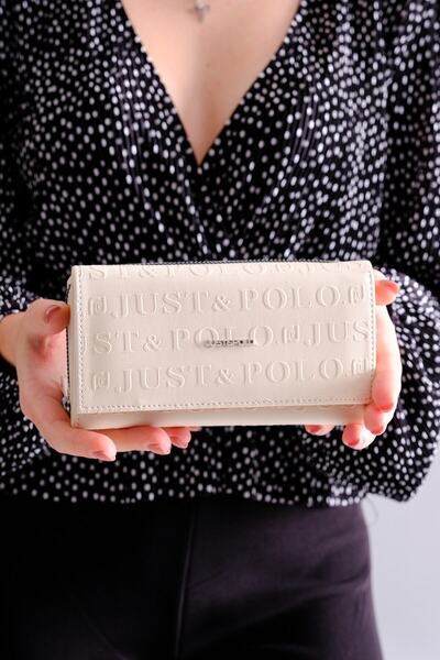 Just Polo Kadın 8 Kart 1 Kimlik Bölmeli Çıtçıt Ve Fermuar Kapama Çok Fonksiyo...