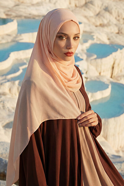 Aisha's Design Şal practic din şifon, care poate fi purtat fără ace, bej, PS-11