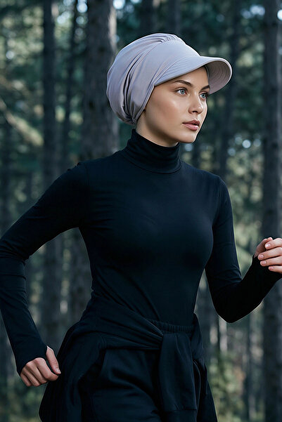 Aisha's Design قبعة مع حاجب للشمس، رمادي فاتح، B-73A