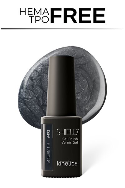 kinetics Shield Gel Polish Kalıcı Oje 15 ml – HEMA ve TPO İçermeyen | Black P...