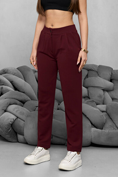 BİKELİFE Women's High Waist Lycra Stretchy Carrot Cut Fabric Pants