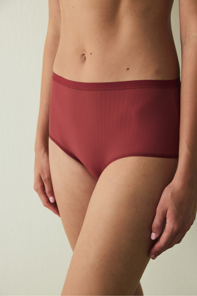 Penti Burgunderfarbene Essentials-Höschen mit hoher Taille