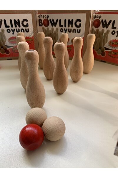 nilce لعبة البولينج الخشبية الصغيرة - 10 سم