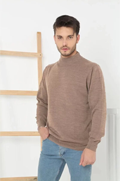 IVORA WEAR Mdb Men's Half Turtleneck Knit Sweater Brown