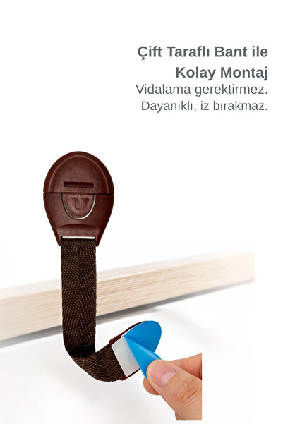 ketbox Çocuk Bebek Çekmece Dolap Beyaz Eşya Güvenlik Emniyet Koruma Kilidi Çok Amaçlı Kilit 5 Adet
