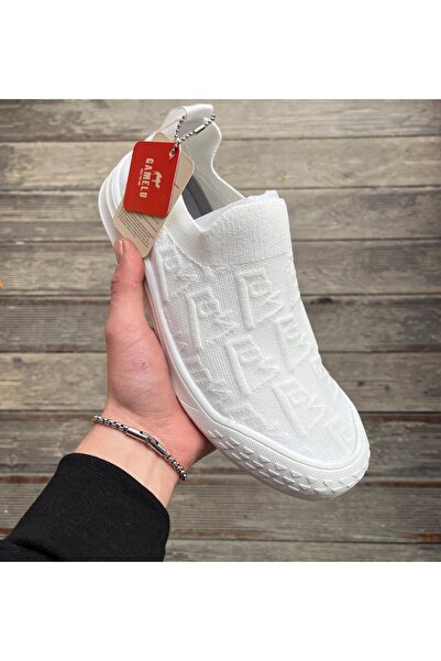 GAMELU Toss Pantofi sport pentru bărbați, din pânză albă, elastică, ortopedic...