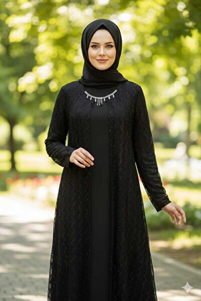GÖKMEN GİYİM Taş Kolye Detaylı Abiye Elbise 2560