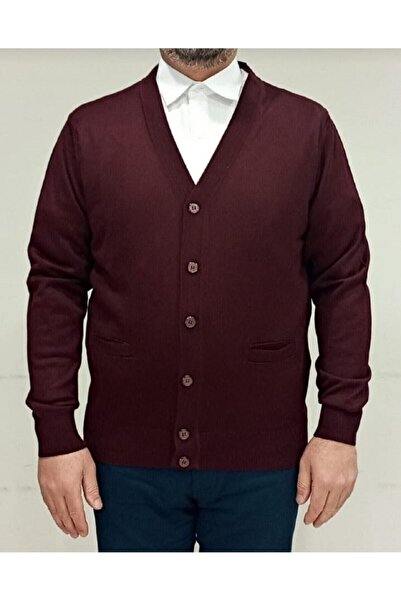 güncüoğlu Thin Wool Buttoned Men's Knitwear Jacket
