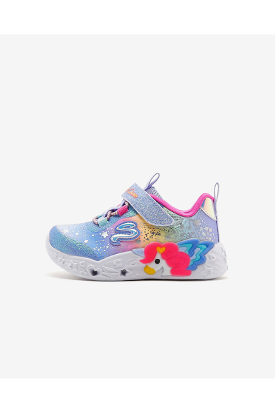 SKECHERS Unicorn Charmer - Twi̇li̇ght Dream Little Girls' Blue Light-Up Sneak...