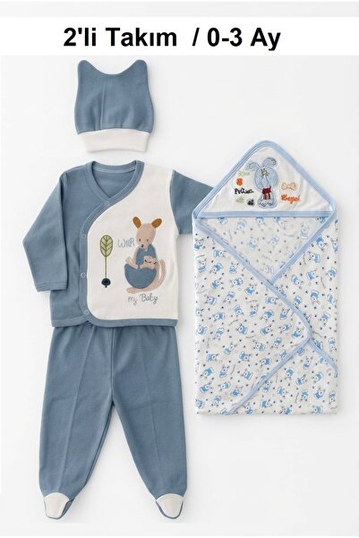 Onouqo 4-Piece Newborn Hospital Discharge Baby Set + Hooded Swaddle Blankets ...