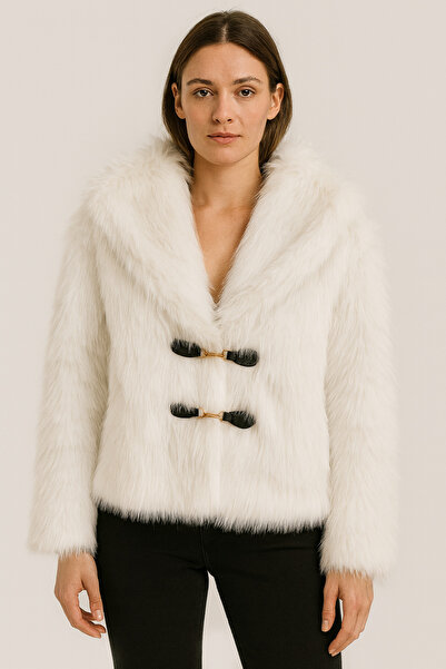 Kir Women's Soft Textured Lined Short Faux Fur Coat