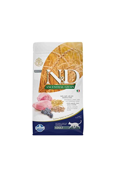 N&D Düşük Tahıllı Kuzu Etli Yaban Mersinli Yetişkin Kedi Maması 1,5 kg