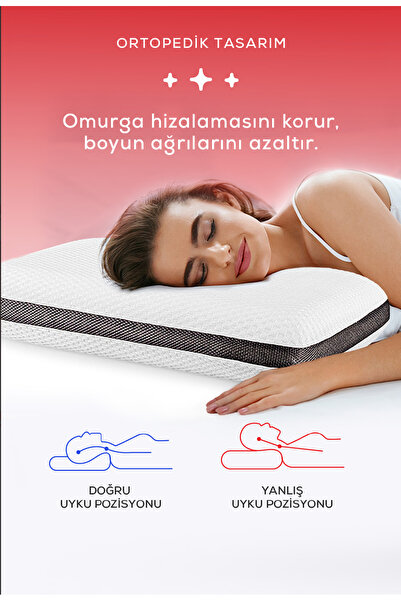 PUFYMAX Klimalı Visco yastık,boyun destek yastığı ,omurga dostu pamuk kumaşlı...