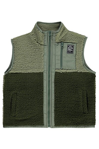 Civil Boys Micro Pocket Zippered Vest for Ages 6-9 - Khaki 8-9 Years