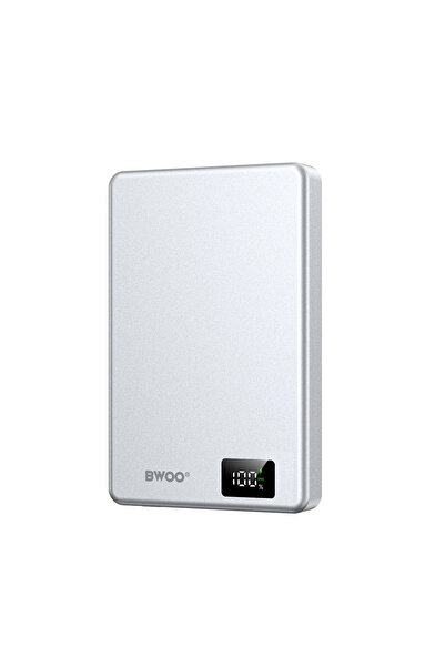 Bwoo magnetic power bank P76 PD 20W 10000 mAh with digital display and USB-C port silver