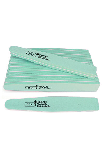 SELA Set of 10 Reusable, Washable Nail Buffers, Orange 100/180