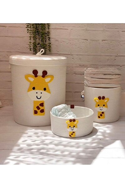 Berçak Home Children's Room Organizer Basket, Dirty Laundry Basket, Punch Nee...