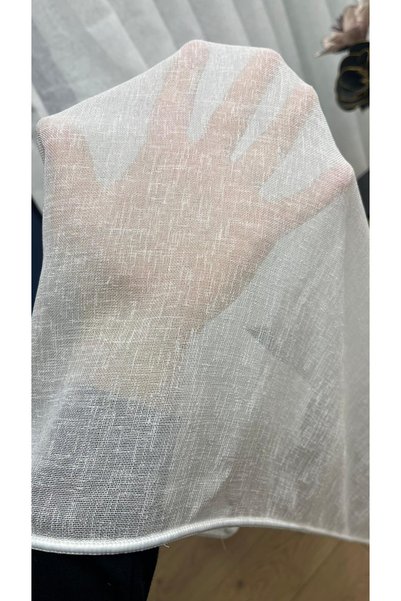 VOLPER MEKANİK Foldet Linen Backed 1/2.5 Medium Pleat Tulle Curtain Off White