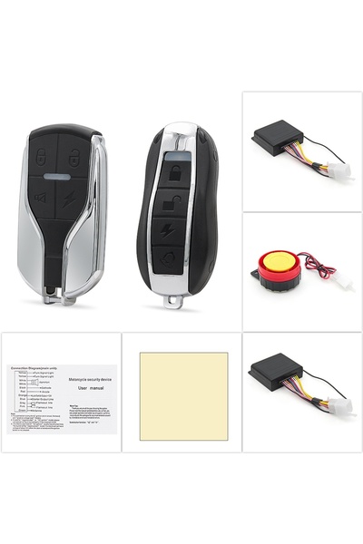 TECHSTAR Alarmă antifurt pentru motocicletă de 12V cu telecomandă, sirenă 120...