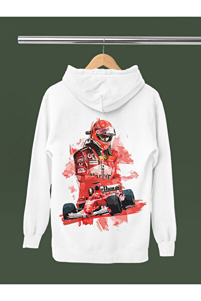 MAGORS Michael Schumacher Printed Cotton Long Sleeve Fleece-Lined 3 Thread Hooded F1 Sweatshirt