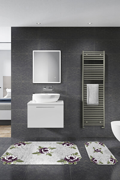 ALANUR Orkide Laser Cut 2-Piece Bathroom Set St210Fg413Mr