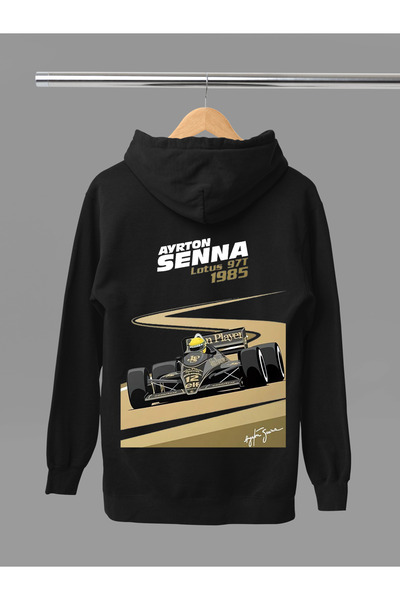 MAGORS Hanorac F1 cu glugă, cu mânecă lungă, din bumbac, imprimat AYRTON SENN...