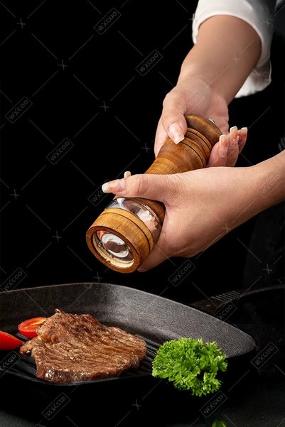 ebulduk Wooden Spice Salt Grinder Mill Salt Shaker Seasoning Container with Acrylic Divider 16 cm Set of 2 2 Colors