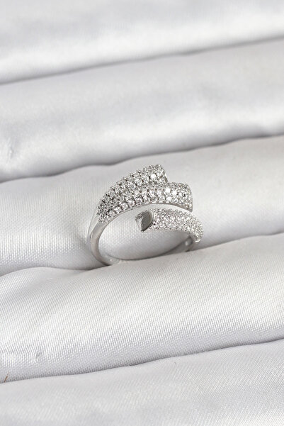 Mustran Silver Color Zircon Stone Brass Women's Ring