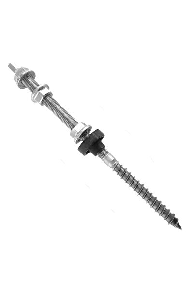 Admira Systems Double Threaded Anchor Bolt (Hanger Bolt) for Solar Panel Structures, Stainless Steel, M10 x 250 mm