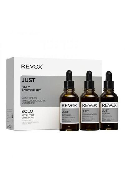 Revox Just Caffeine Package 5% 30ml, Hyaluronic Acid 5% 30ml, Just Squalane, 30ml, Revox, Serum
