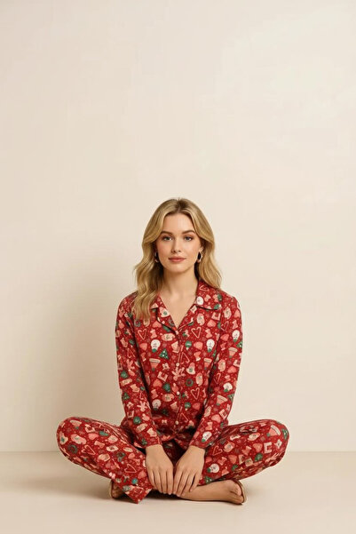 City Love Yılbaşı Kadın Gecelik Pijama Takımı