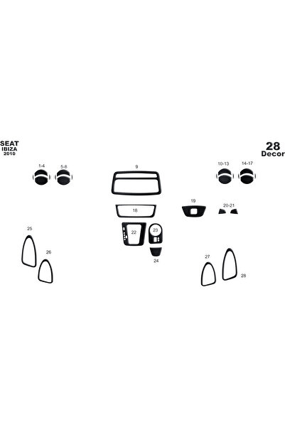 Marscockpitdesign سيات إيبيزا - كوردوبا 2010 25P طلاء أسود لامع