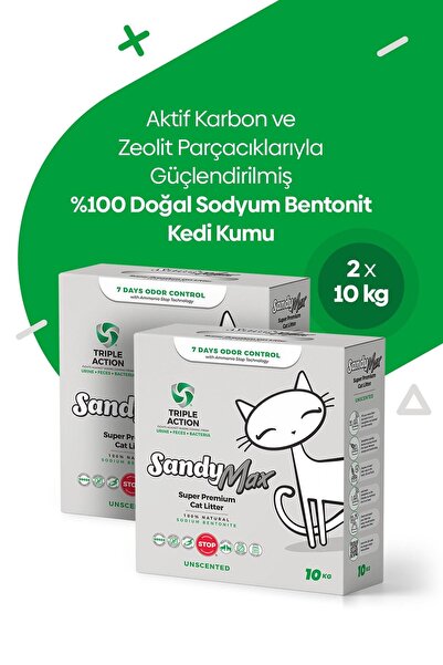 Sandy SandyMax Triple Action Kokusuz Kedi Kumu 2x10kg