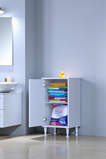 Eliusta Arden 45 cm Beyaz 2 Bölmeli Banyo Düzenleyici Dolap 1 Raflı Çok Amaçl...