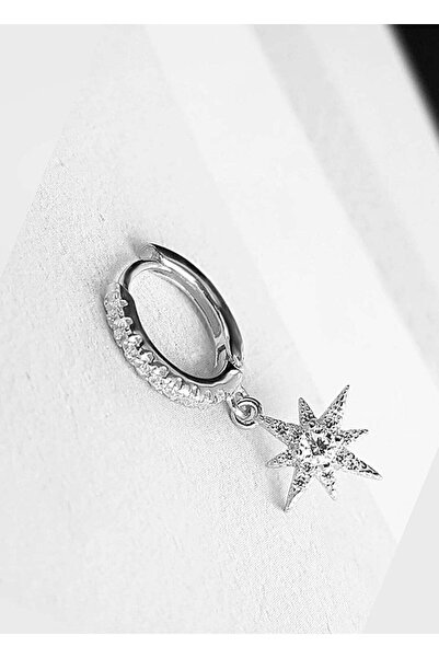 arcina jewellery North Star Hoop Earrings-Silver