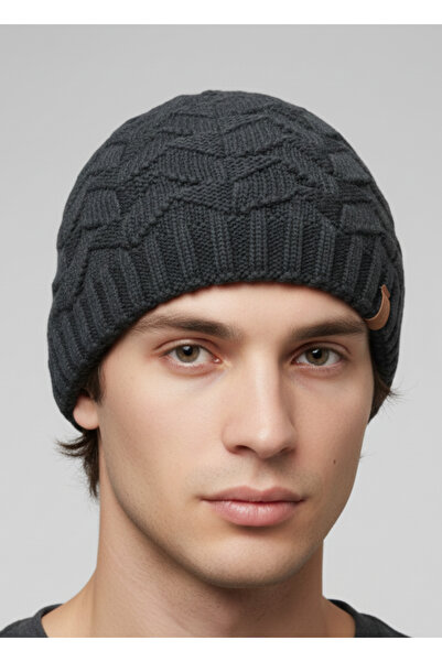 balkonda Classic Basic Beanie Knitwear Lined Cold Protection Soft Woven Unisex Black