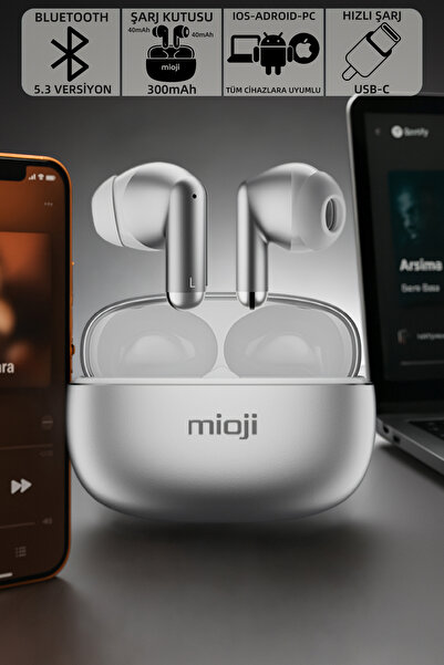 Mioji Air Buds 3 Kablosuz IOS Android PC ve Tüm Telefonlar ile Uyumlu Metal K...