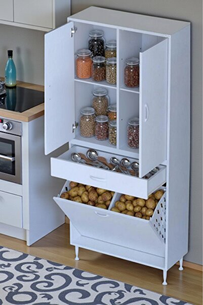 Eliusta Pine 80 cm Genişlikte Dolap 80x171x32,5 cm Banyo/Mutfak Dolabı İki Ka...